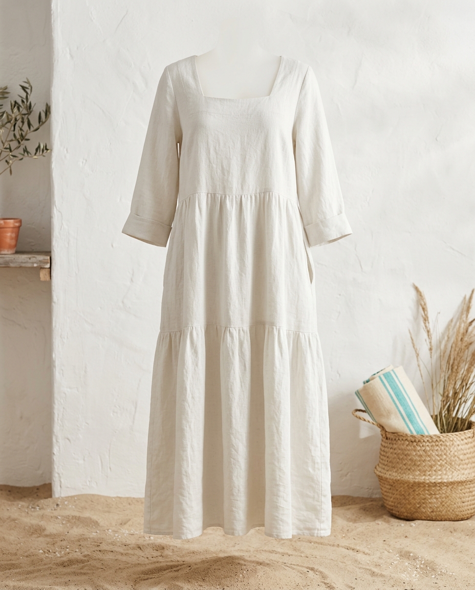 Amorgos Linen Midi Dress