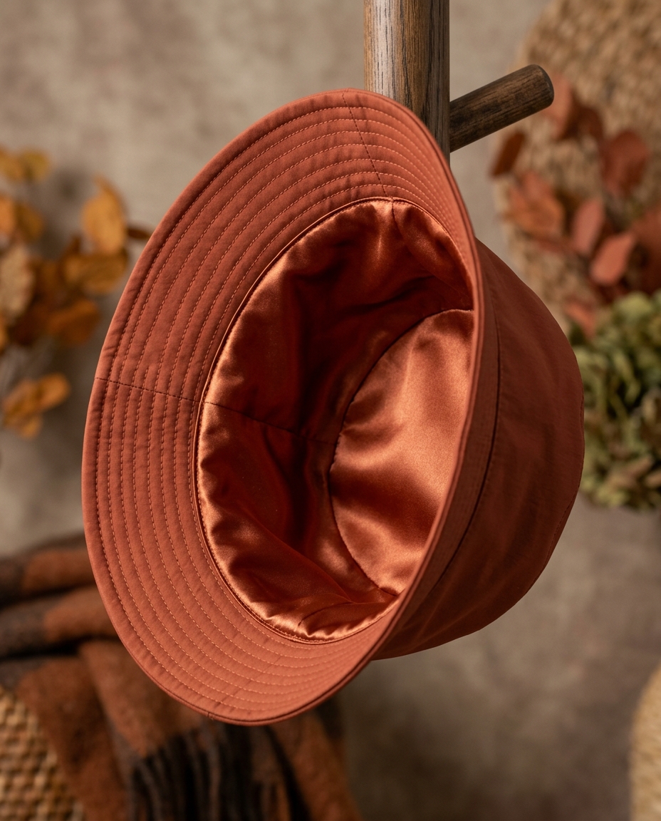 "Terracotta" Waterproof Satin Lined Bucket Hat